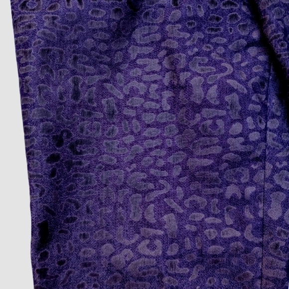 Black animal print pants size 6 Eric Casual Trousers tapered reinforce waistband - Picture 5 of 5